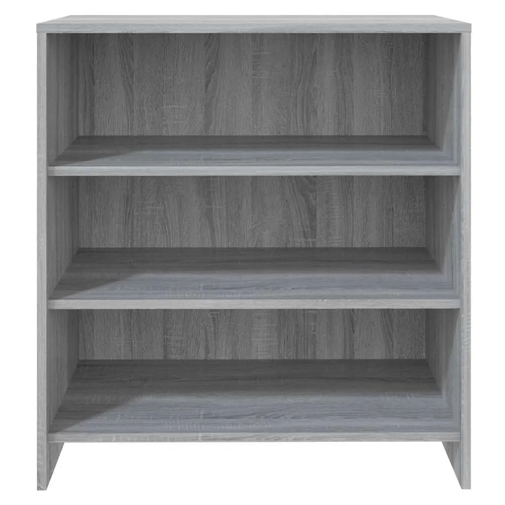 Sideboard Engineered Wood 70 x 40.5 x 75 cm Grey 3 Shelf Storage Cabinet