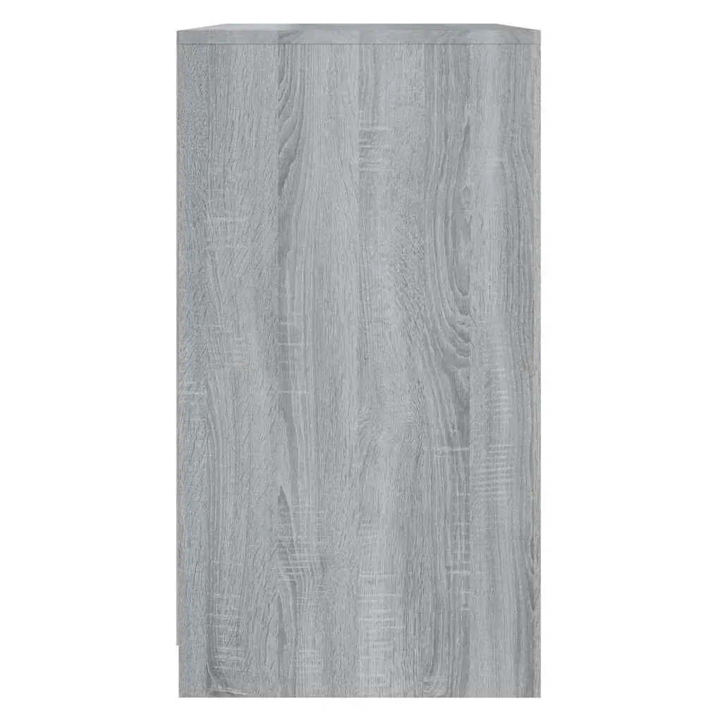 Sideboard Engineered Wood 70 x 40.5 x 75 cm Grey 3 Shelf Storage Cabinet