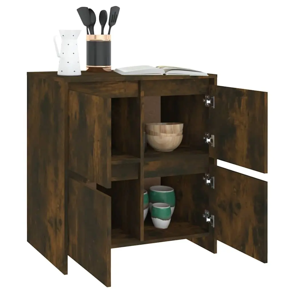 Sideboard with 4 Doors Brown Storage Cabinet Living Room Buffet Furniture