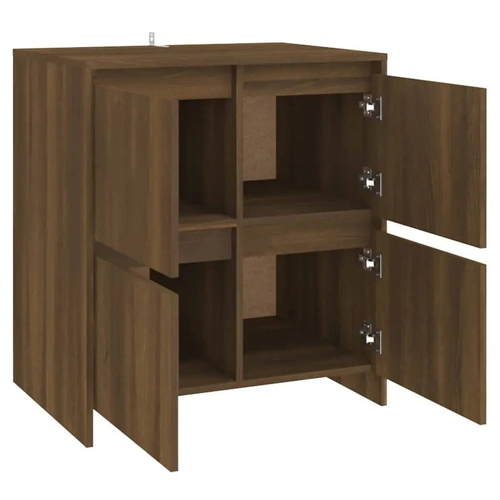 Sideboard Engineered Wood 70x41x75cm Brown Oak 4 Doors