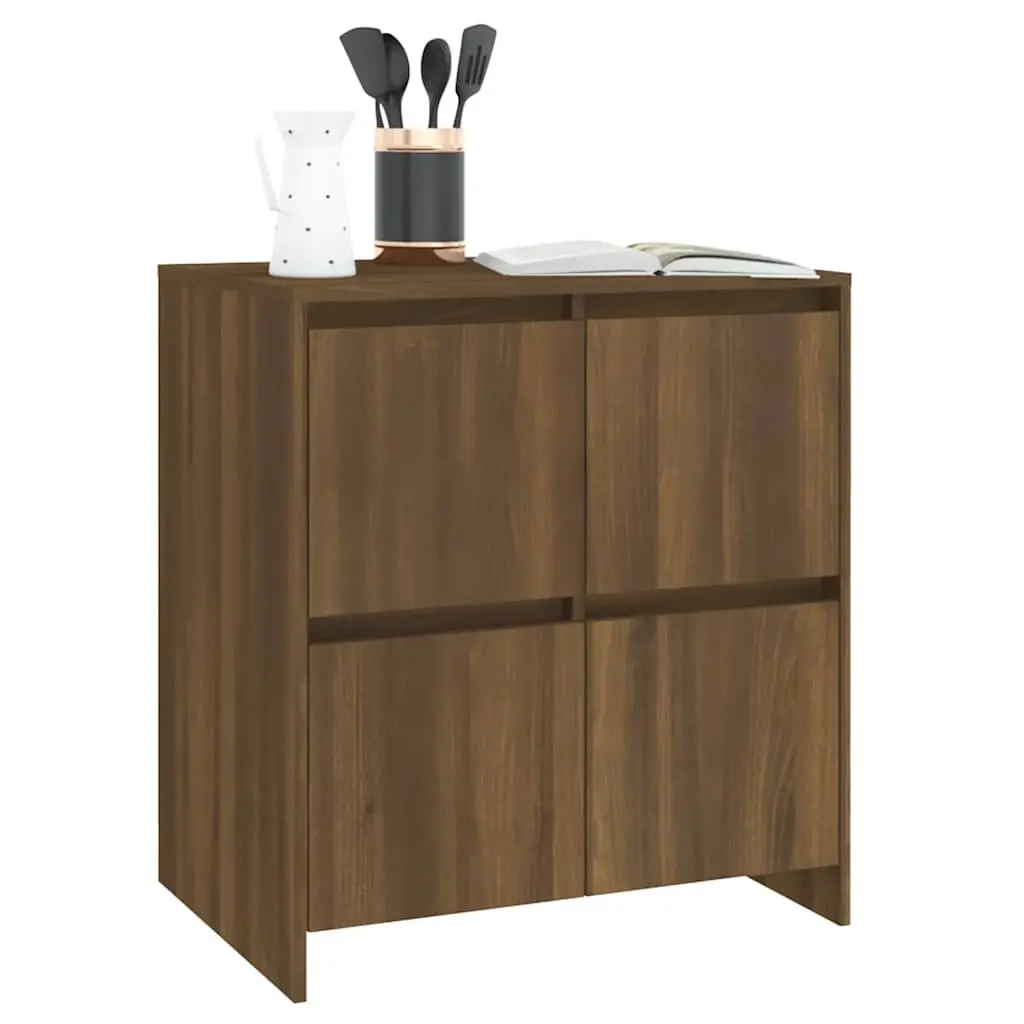 Sideboard Engineered Wood 70x41x75cm Brown Oak 4 Doors
