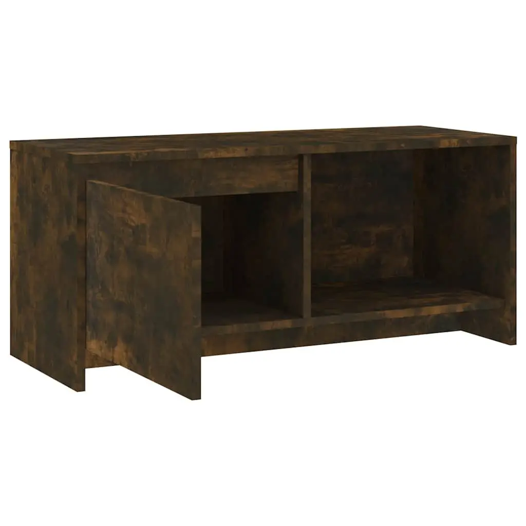 Lowboard TV Cabinet Engineered Wood 90x35x40cm Brown Media Storage Unit with Door Compartment