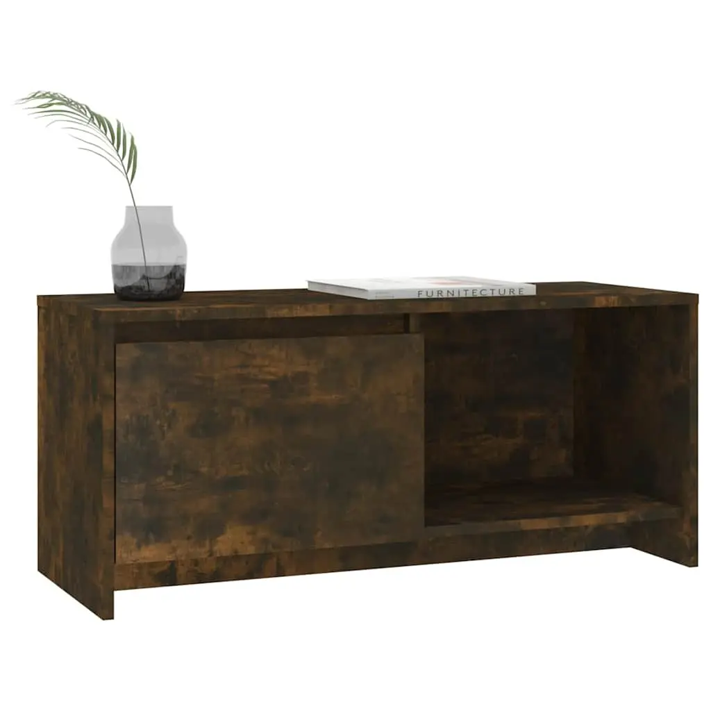 Lowboard TV Cabinet Engineered Wood 90x35x40cm Brown Media Storage Unit with Door Compartment