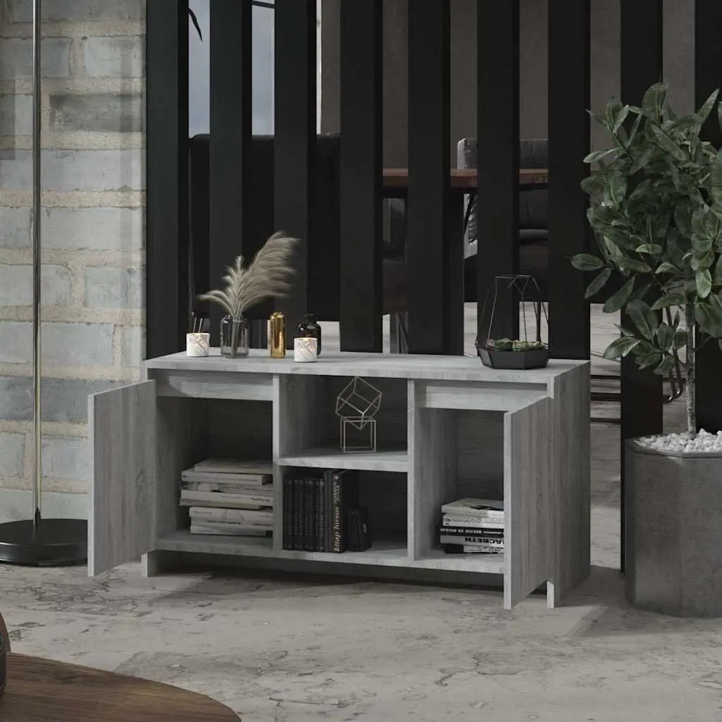 TV Cabinet Engineered Wood Grey 102L x 37.5W x 52.5H cm