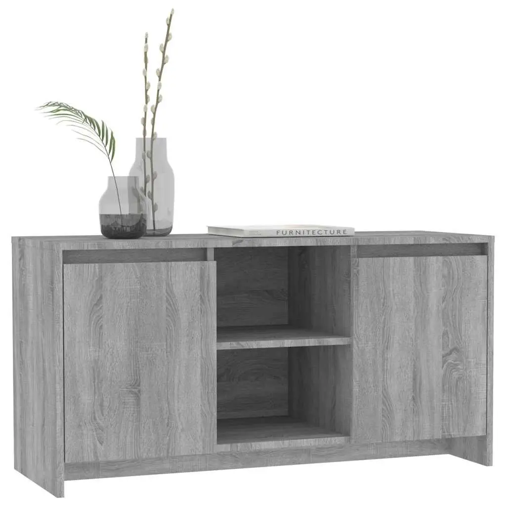 TV Cabinet Engineered Wood Grey 102L x 37.5W x 52.5H cm