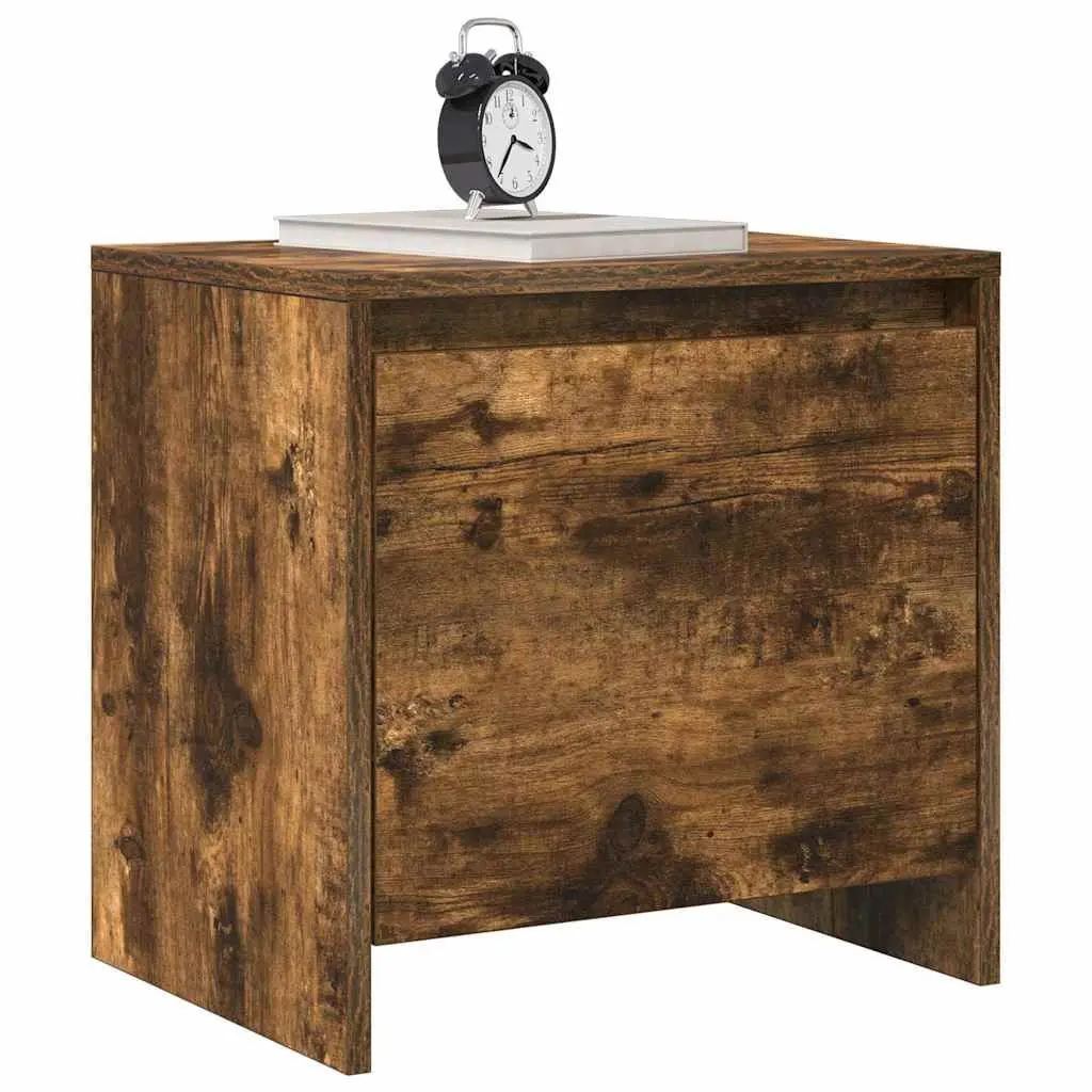 Bedside Cabinet 45x34x44.5cm Smoked Oak Engineered Wood Nightstand Storage