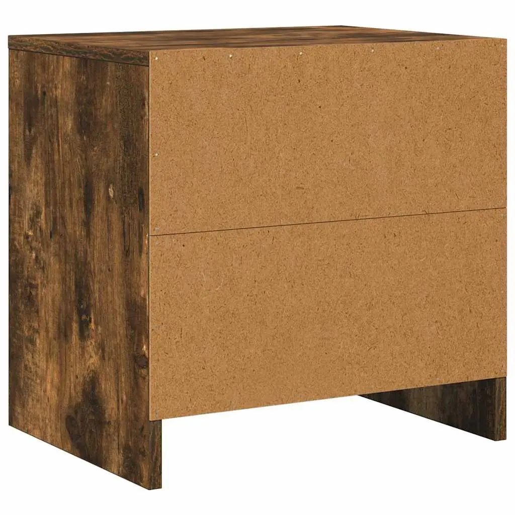 Bedside Cabinet 45x34x44.5cm Smoked Oak Engineered Wood Nightstand Storage