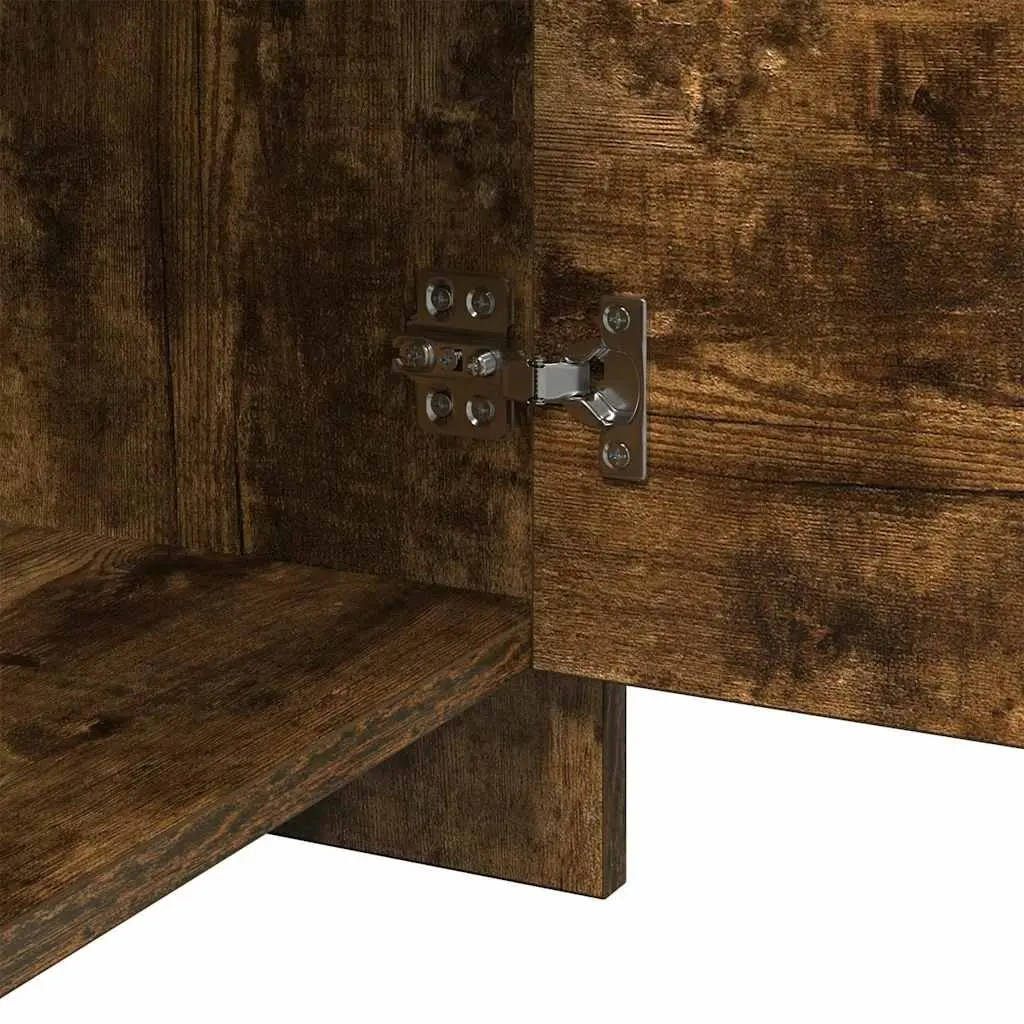 Bedside Cabinet 45x34x44.5cm Smoked Oak Engineered Wood Nightstand Storage