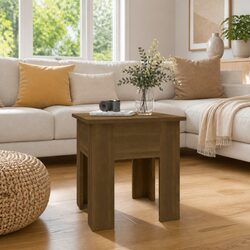 Coffee Table Brown Oak Modern Design Living Room Accent Furniture 40x40x42cm