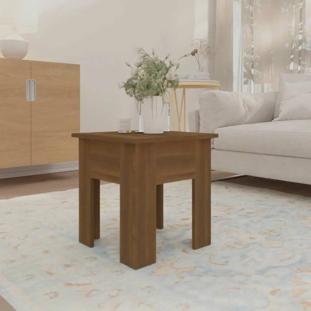 Coffee Table Engineered Wood Compact Brown Oak 40x40x42cm