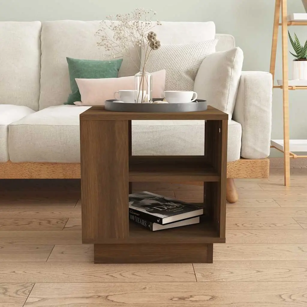 Coffee Table with Storage Shelves Brown Accent Furniture Living Room Modern