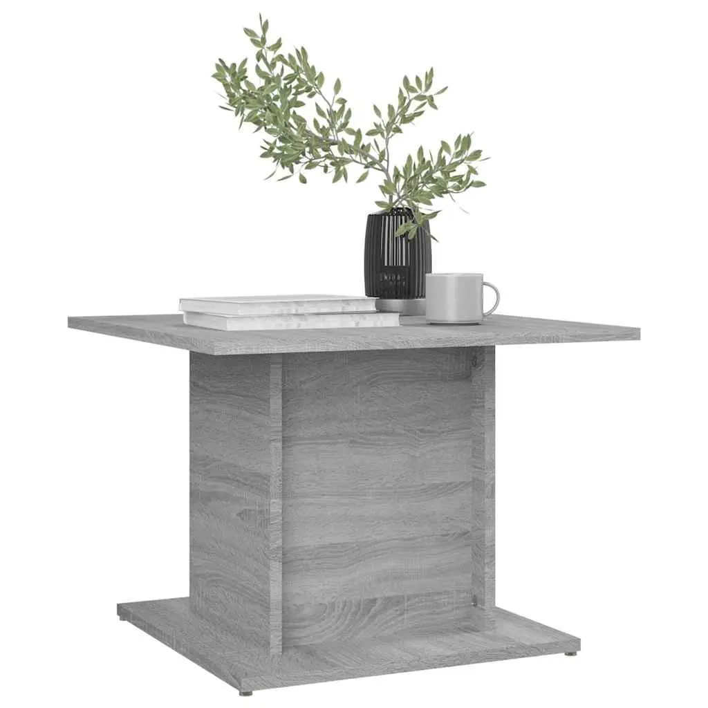 Grey Engineered Wood Coffee Table Living Room Accent Furniture 55.5 x 55.5 x 40 cm