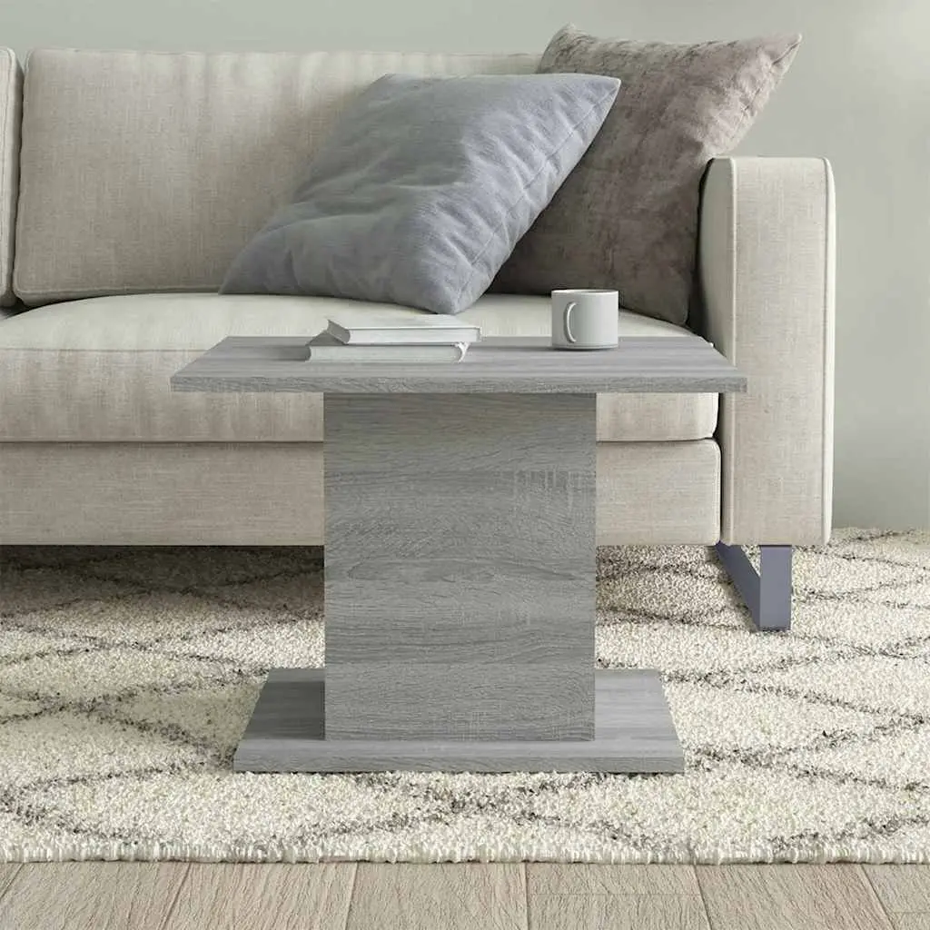Grey Engineered Wood Coffee Table Living Room Accent Furniture 55.5 x 55.5 x 40 cm