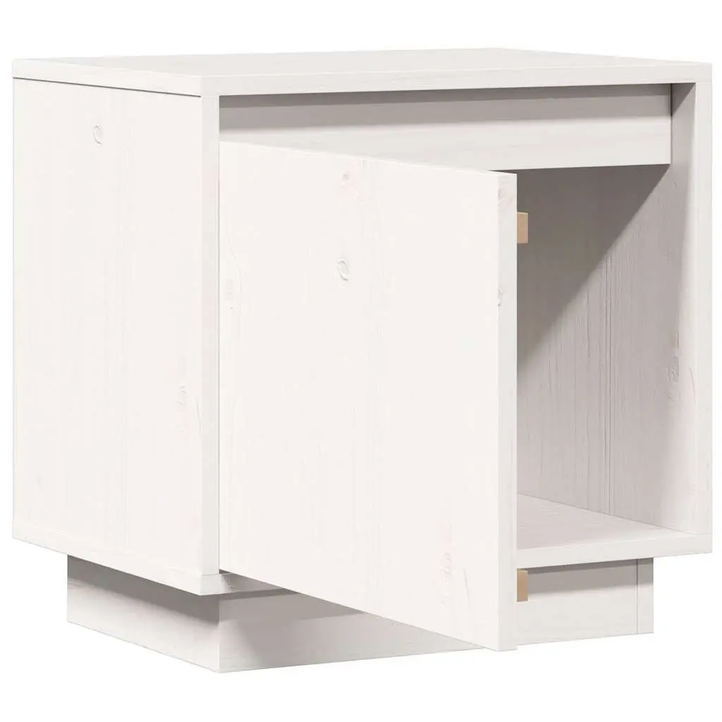 Bedside Table Solid Wood Pine White 40cm W x 30cm D x 40cm H