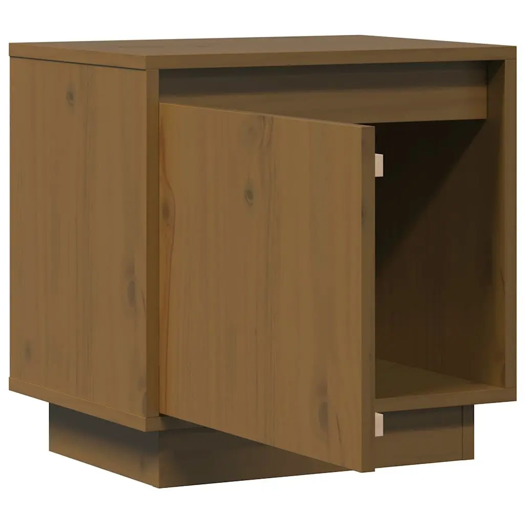 Bedside Cabinets Solid Pinewood 40x30x40 cm Brown 2 Piece Storage Tables