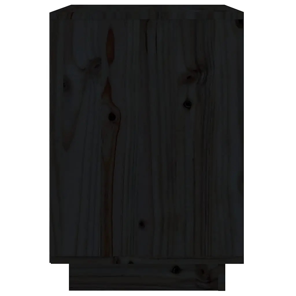 Bedside Tables Wooden 2 Piece Black Storage Modern 40 x 35 x 50 cm