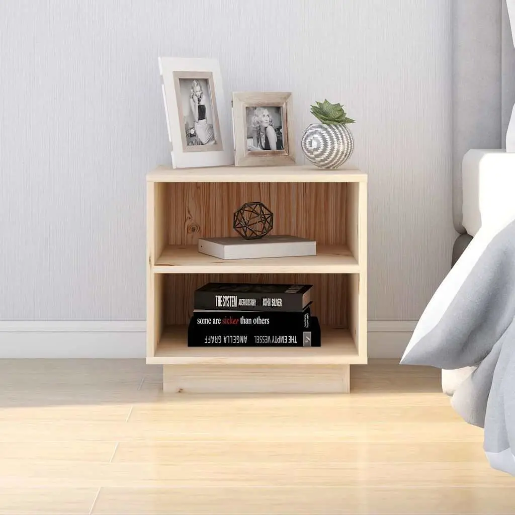 Bedside Cabinets Solid Pinewood 40x34x40 cm Brown 2 Piece