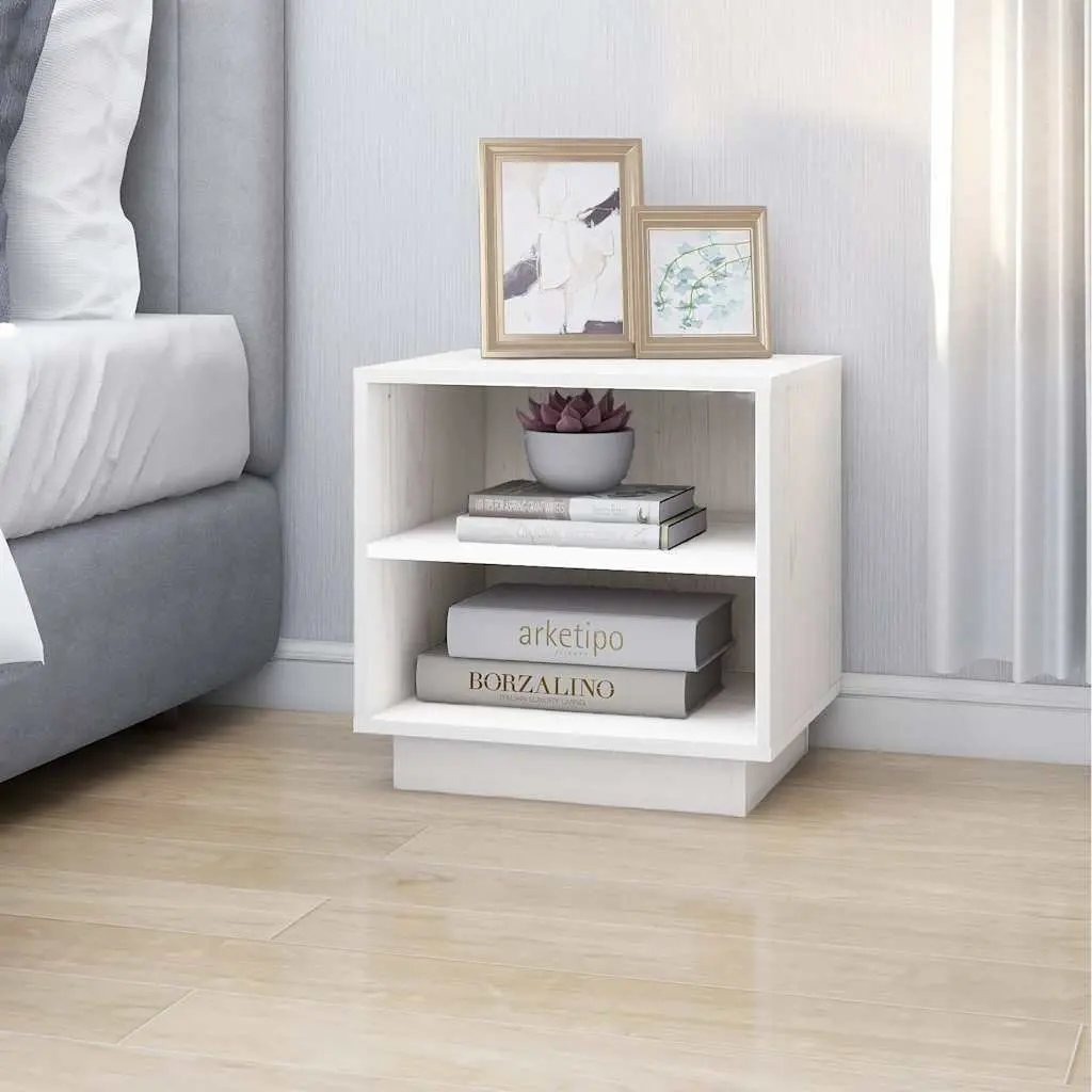 Bedside Cabinets 2 pcs White 40x34x40 cm Wooden Storage Tables Side Units