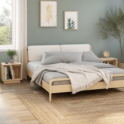 2-Piece Brown Bedside Cabinet Set