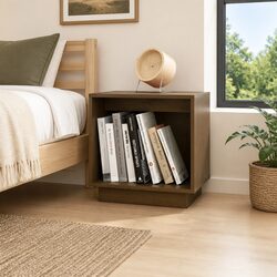 Bedside Cabinet Brown Wooden Side Table Nightstand Storage Organiser 40x30x40cm