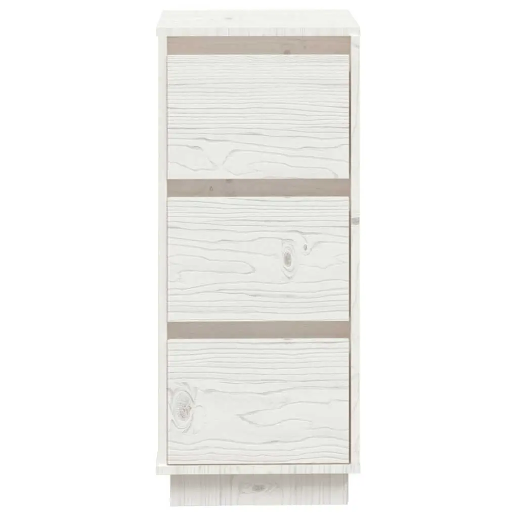 White Sideboards Solid Pinewood Construction Storage Cabinet 2 Pieces 32W x 34D x 75H cm