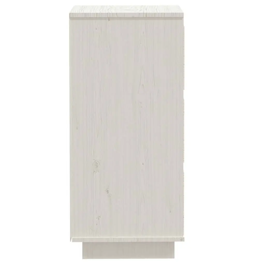 White Sideboards Solid Pinewood Construction Storage Cabinet 2 Pieces 32W x 34D x 75H cm