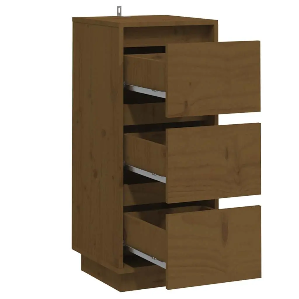 Sideboard Cabinet Solid Pinewood Honey Brown 32cm Width 34cm Depth 75cm Height