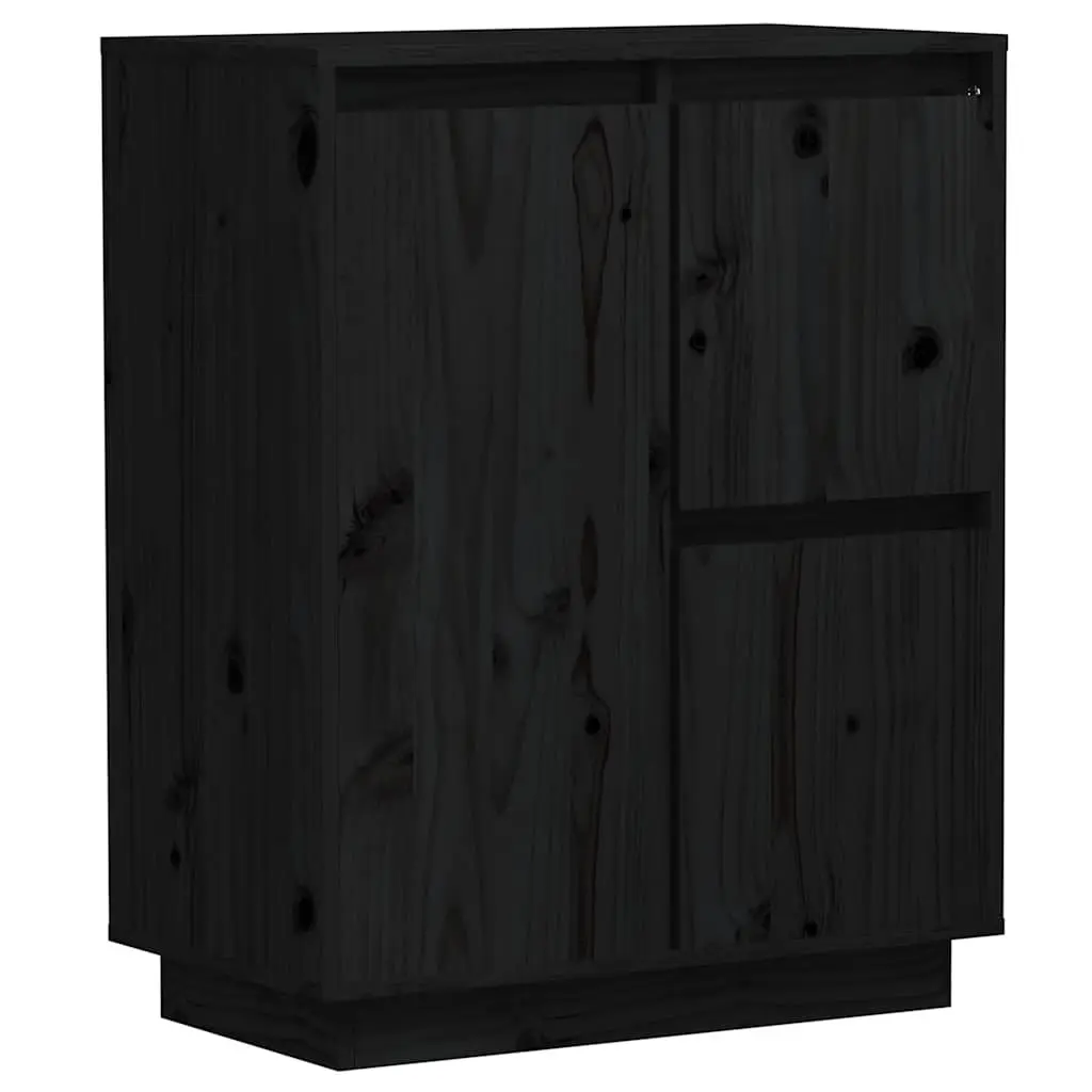 Sideboard Cabinet 60x34x75cm Black 3 Door Storage Buffet Furniture