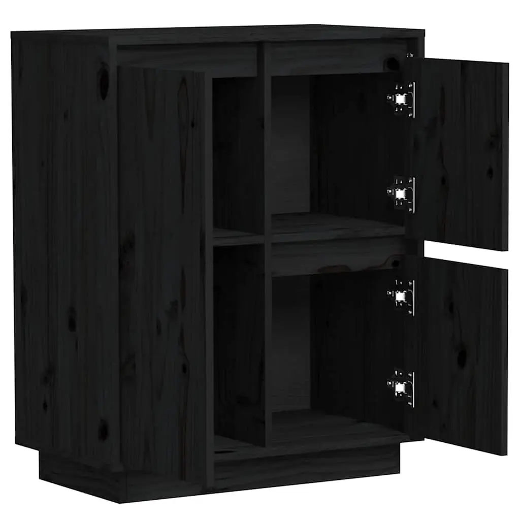 Sideboard Cabinet 60x34x75cm Black 3 Door Storage Buffet Furniture