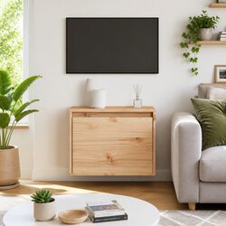 Practical Hanging Wall Cabinet - 45x30x35 cm, Brown Finish