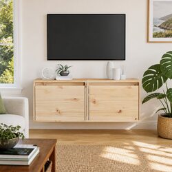 Functional Wall Cabinets 2 pcs 45x30x35 cm in Solid Pine Wood for Storage
