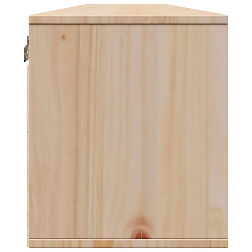 Floating Wall Cabinets Brown Solid Pinewood 100x30x35cm Storage Unit Pair