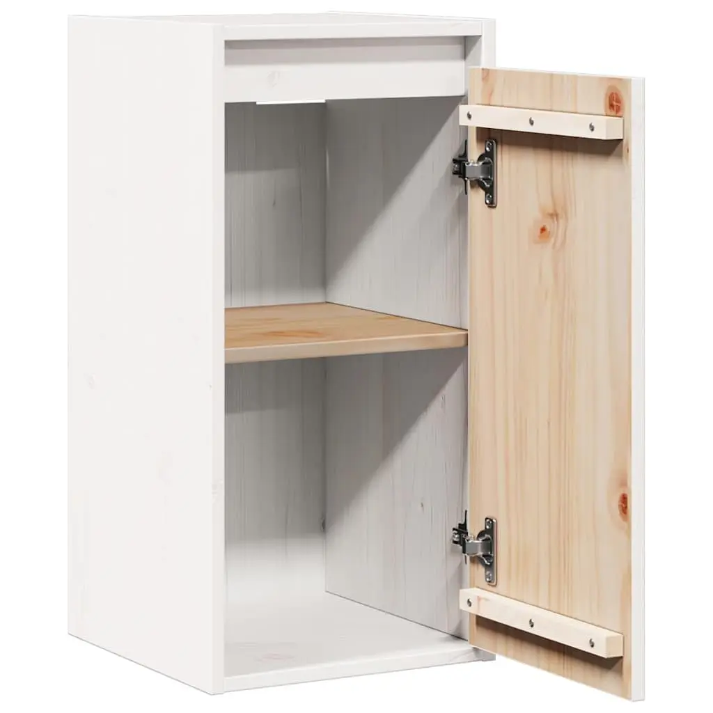 Wall Cabinets Solid Pinewood 30x30x60 cm White 2 pcs Floating Storage Shelves