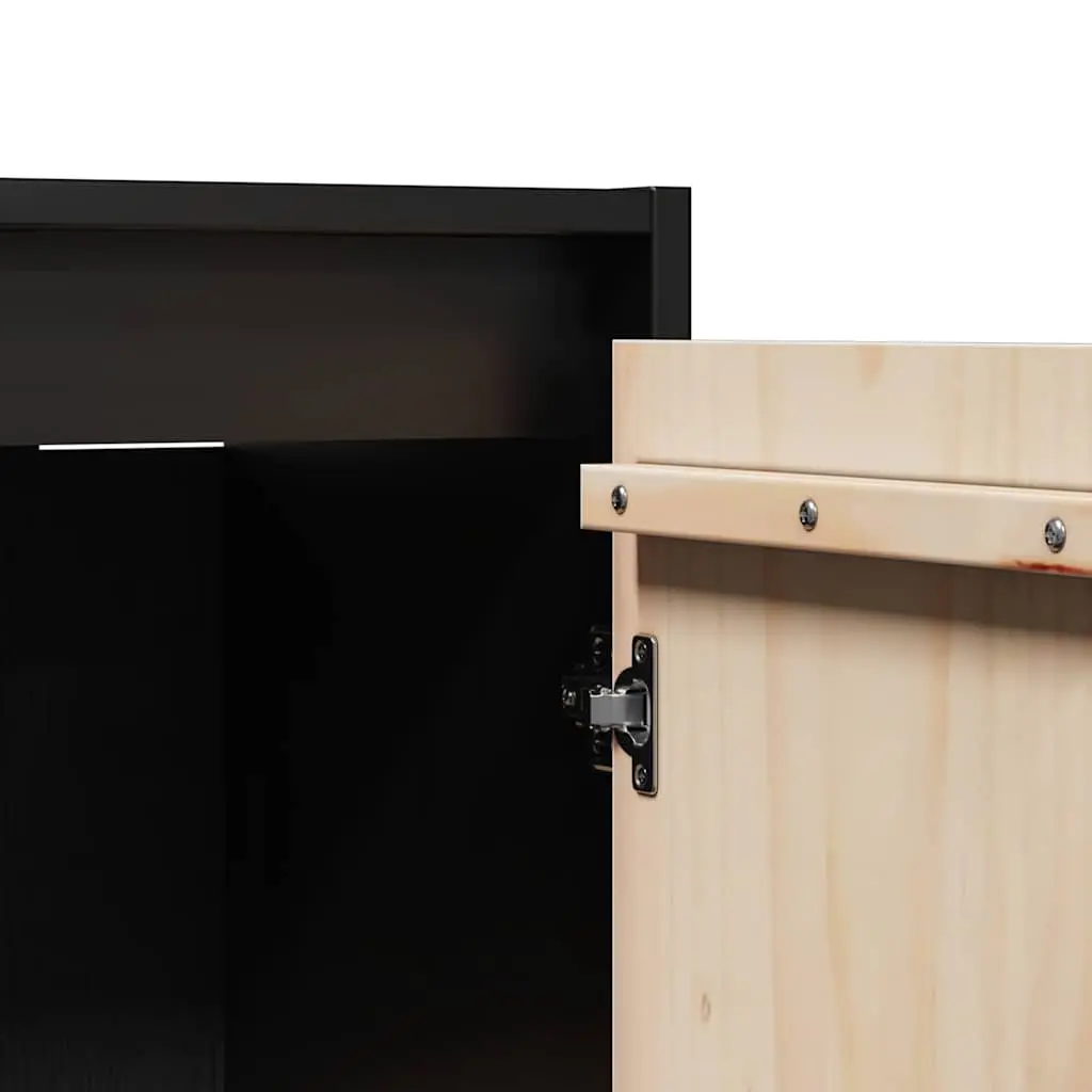 Wall Cabinets Floating Storage Solid Pine Black 30x30x100 cm 2 Pieces