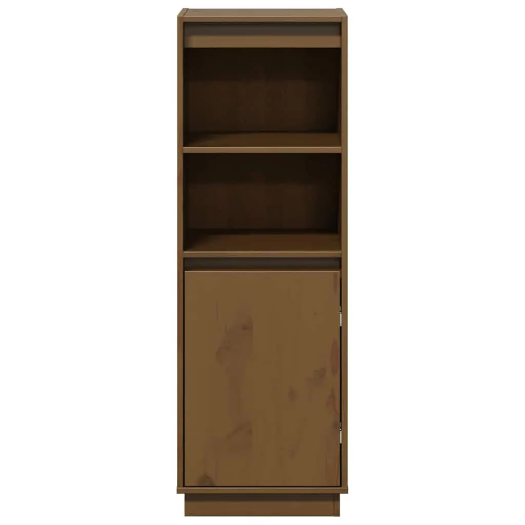 Highboard Solid Pine Wood Storage Cabinet 37W x 34D x 110H cm Brown
