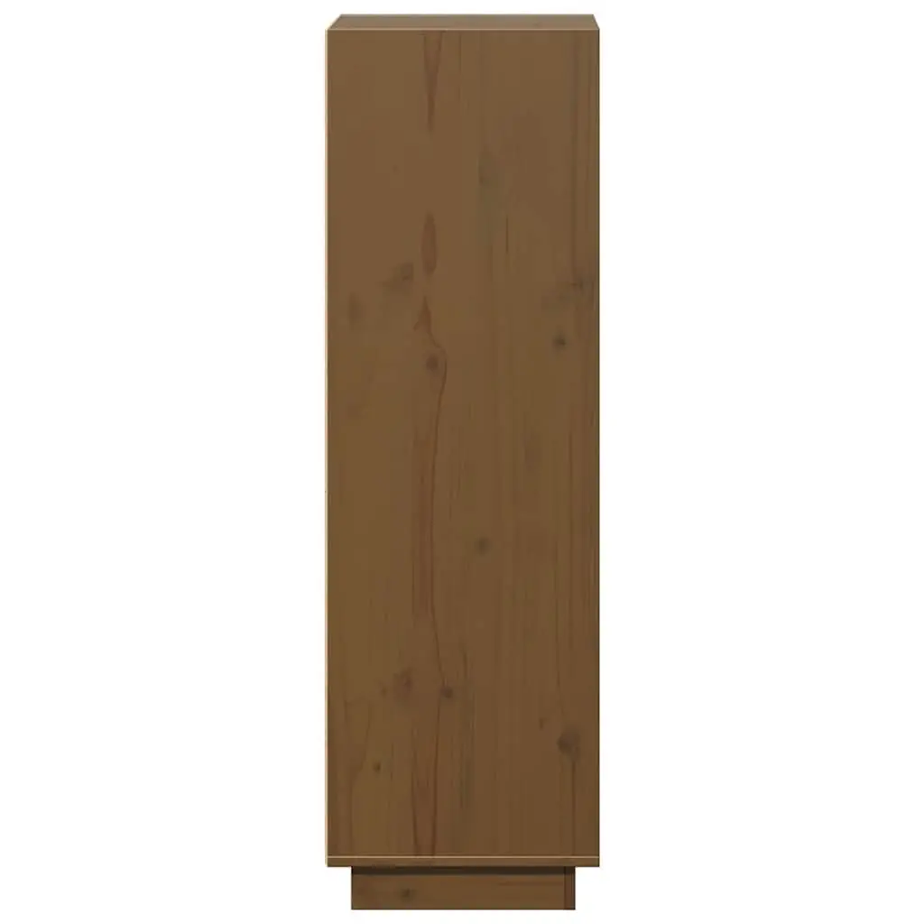 Highboard Solid Pine Wood Storage Cabinet 37W x 34D x 110H cm Brown