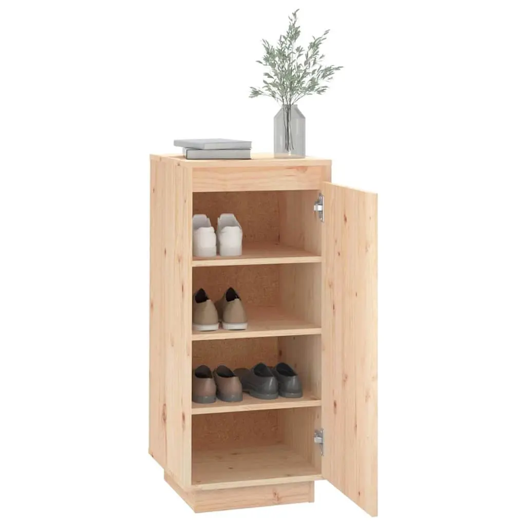 Wooden Shoe Cabinet Organiser Rack Solid Pinewood 35W x 35D x 80H cm Brown