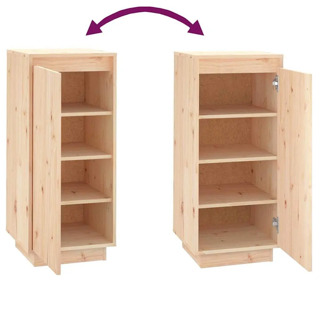Wooden Shoe Cabinet Organiser Rack Solid Pinewood 35W x 35D x 80H cm Brown