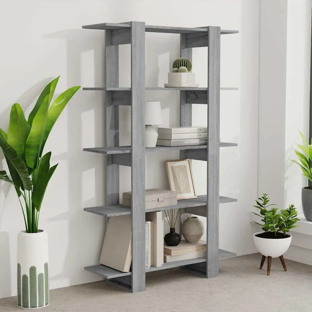 Book Cabinet Grey Sonoma Shelving Unit Storage Organiser 100W x 30D x 160H cm