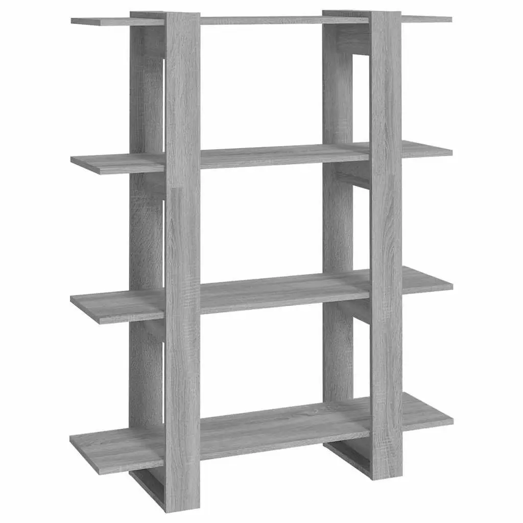 Book Cabinet Grey Shelving Unit 100W x 30D x 123.5H cm Storage Organiser Room Divider