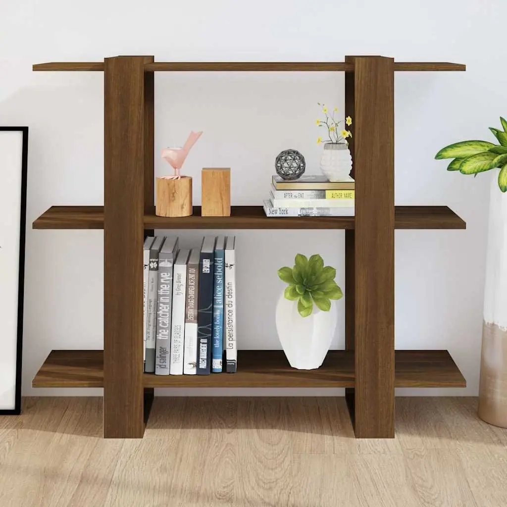 Book Cabinet Room Divider Brown 100x30x87 cm Storage Shelving Standing Shelf