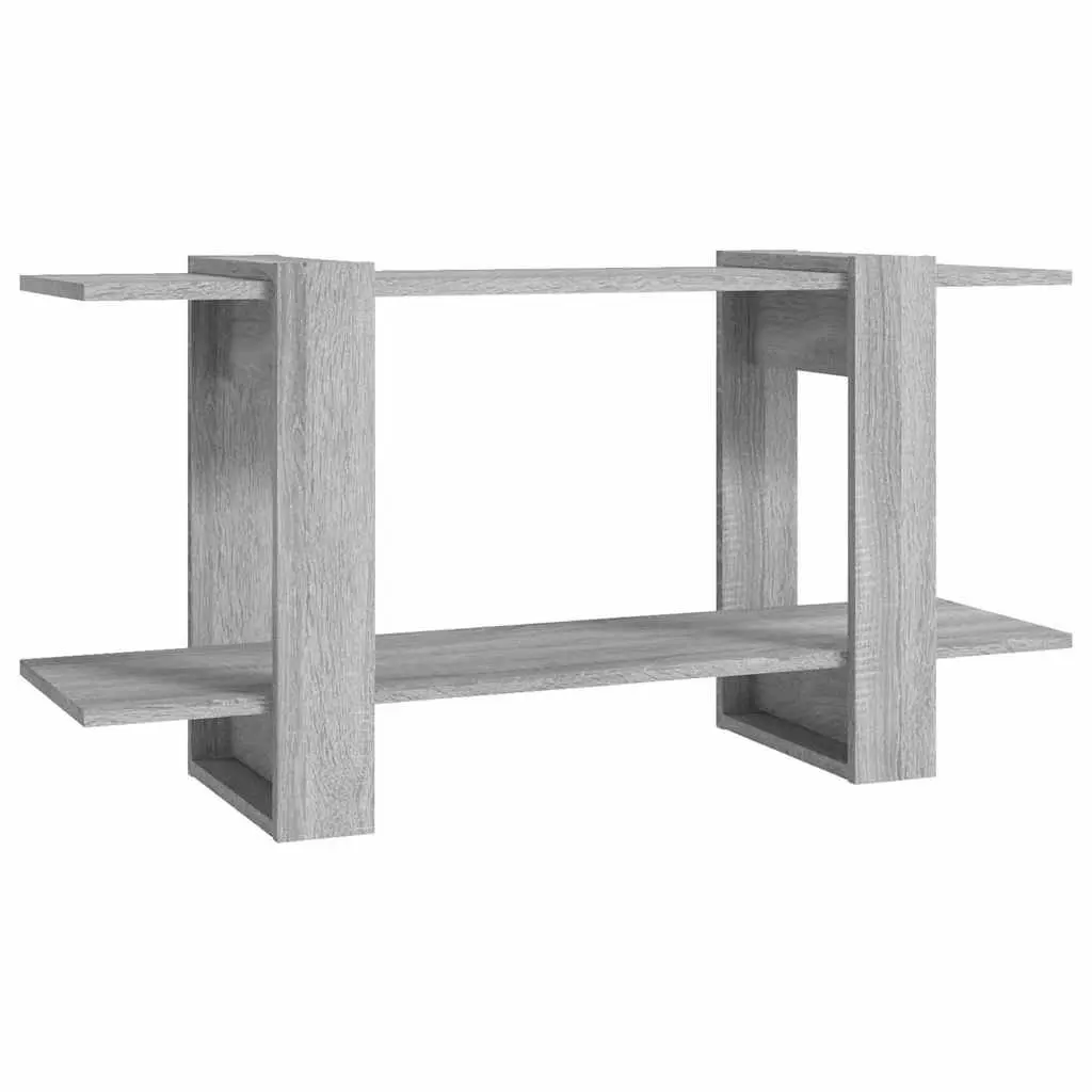 Book Cabinet Engineered Wood 100x30x51cm Grey Shelving Unit Storage Organiser Display Furniture