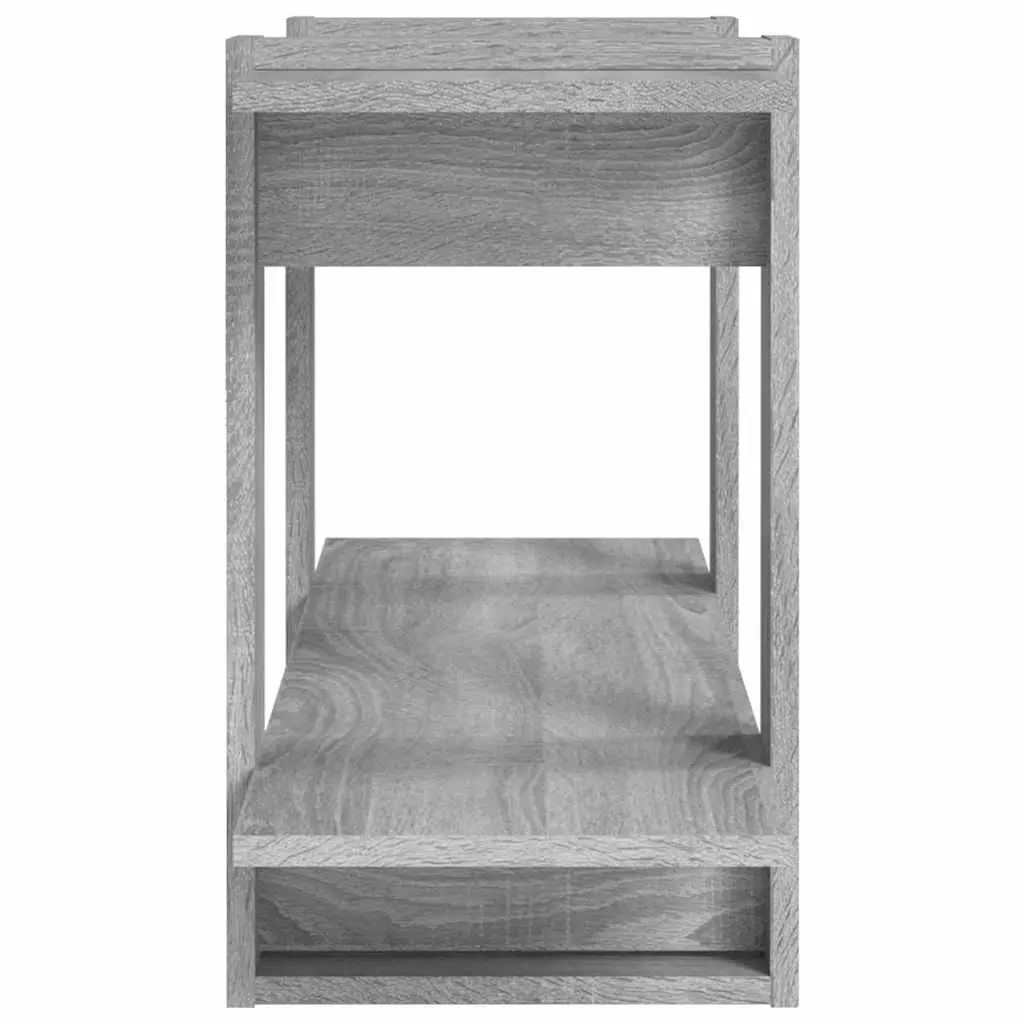 Book Cabinet Engineered Wood 100x30x51cm Grey Shelving Unit Storage Organiser Display Furniture