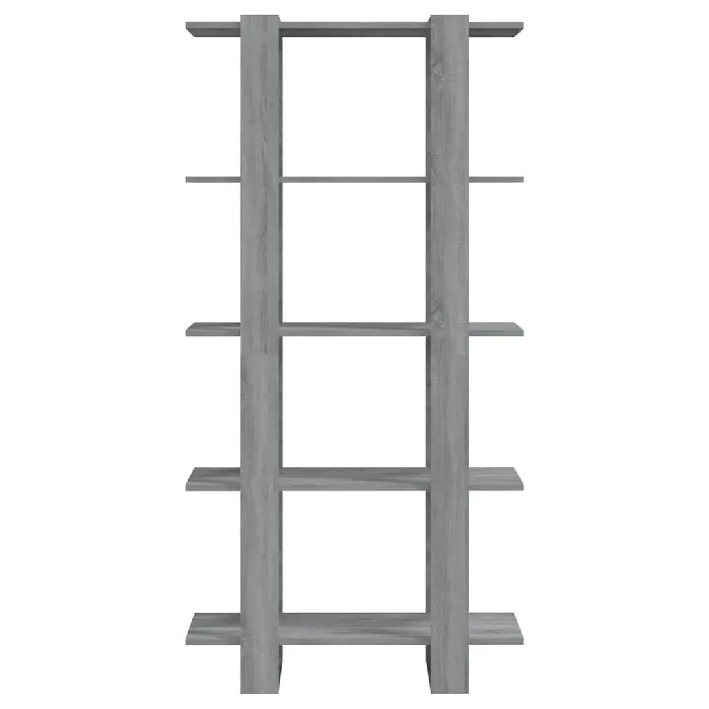 Book Cabinet Engineered Wood 80W x 30D x 160H cm Grey Sonoma Room Divider Shelving Storage