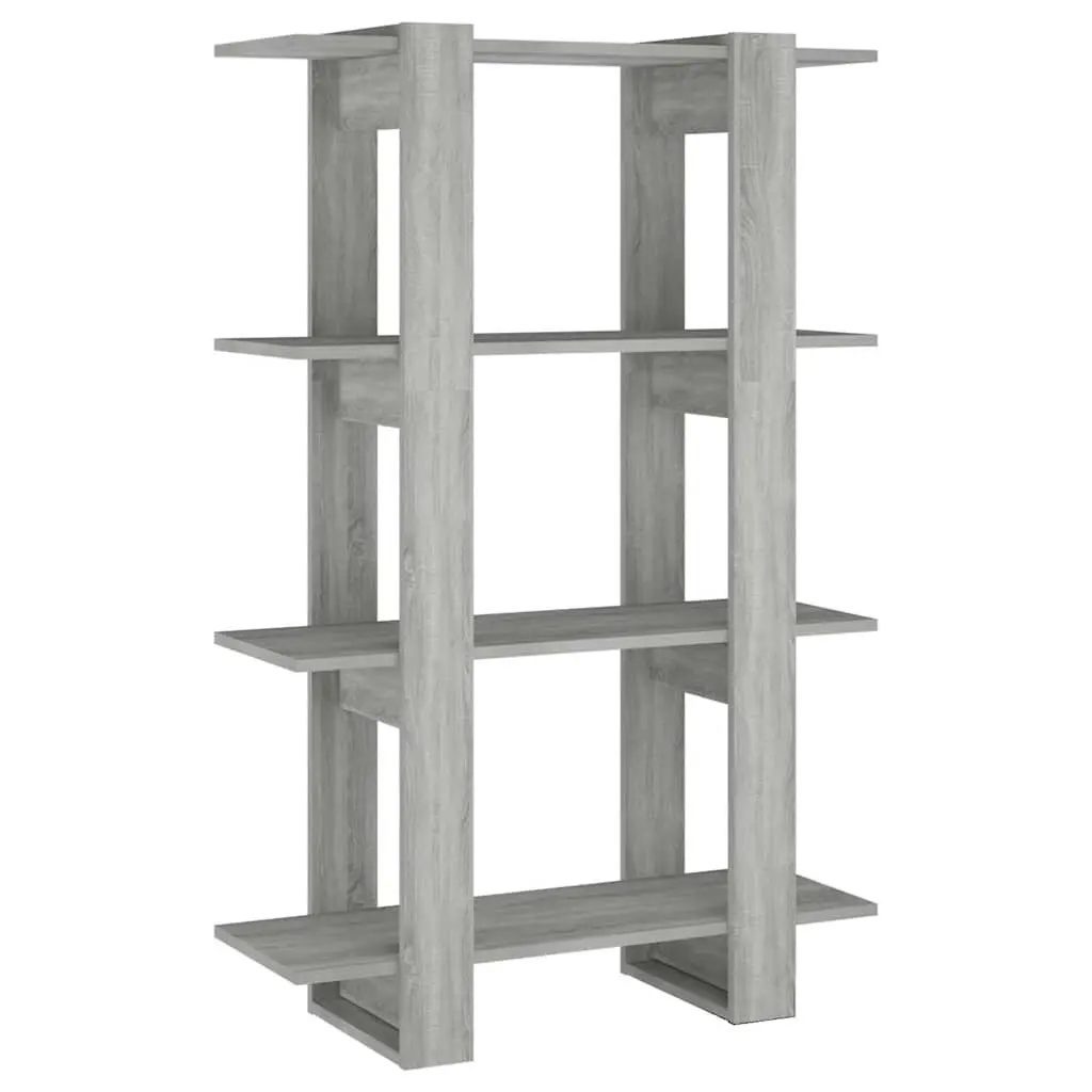 Book Cabinet Wooden Grey Room Divider Shelving Unit 80 x 30 x 123.5 cm