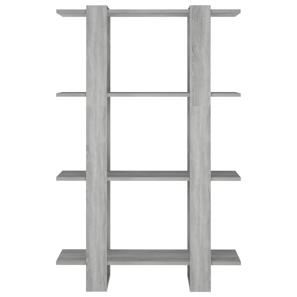 Book Cabinet Wooden Grey Room Divider Shelving Unit 80 x 30 x 123.5 cm