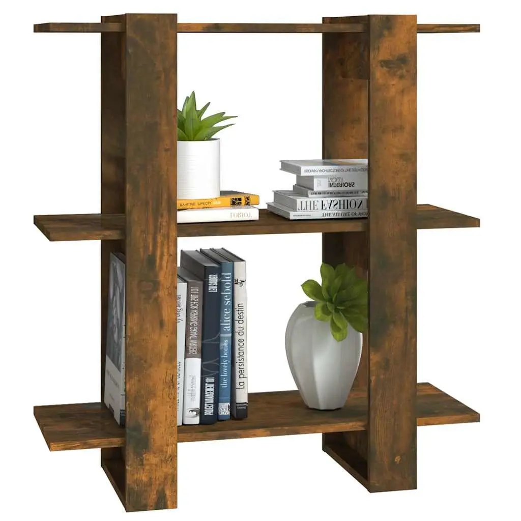 Book Cabinet Wooden Room Divider 80W x 30D x 87H cm Brown Storage Shelving Unit