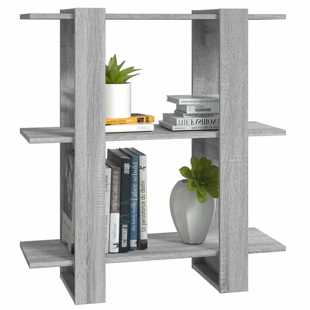 Book Cabinet Wooden Room Divider 80x30x87cm Grey Storage Organiser