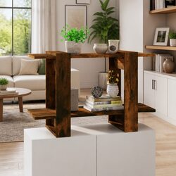Book Cabinet Room Divider Standing Shelf Storage Organiser Brown Bookcase