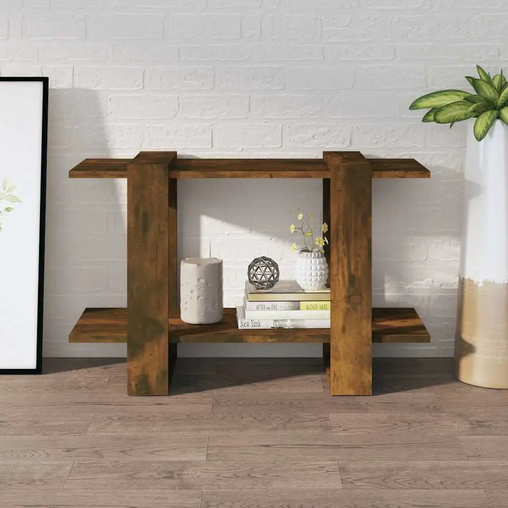 Brown Book Cabinet Storage Organiser Room Divider Standing Shelf 80x30x51cm